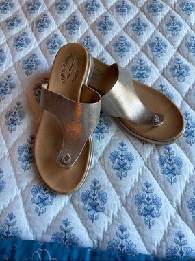 Kork-Ease Metallic Gold Slide Sandals